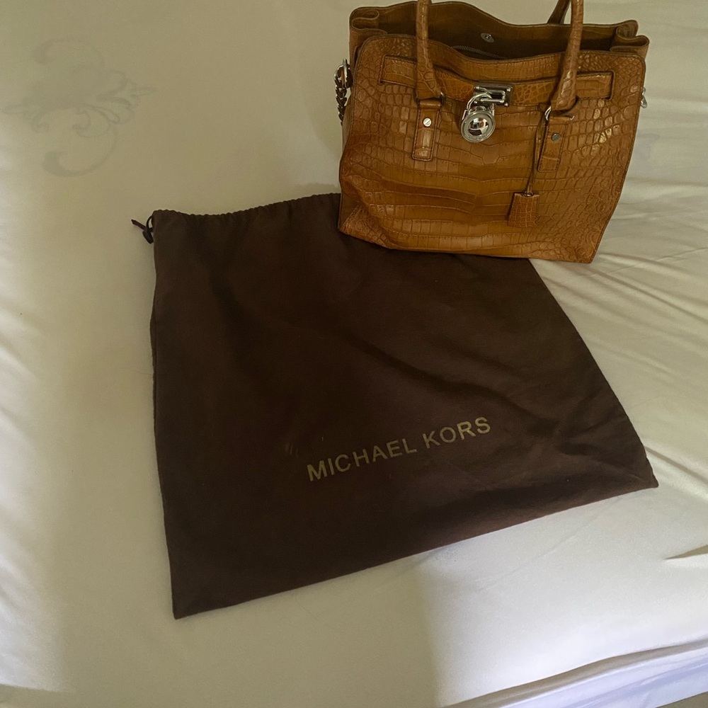 Michael Kors caramel Crocodile skin Tote